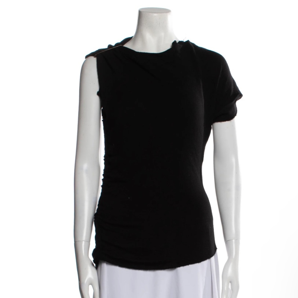 Lanvin Black Asymmetrical Shirt Size M FR 38